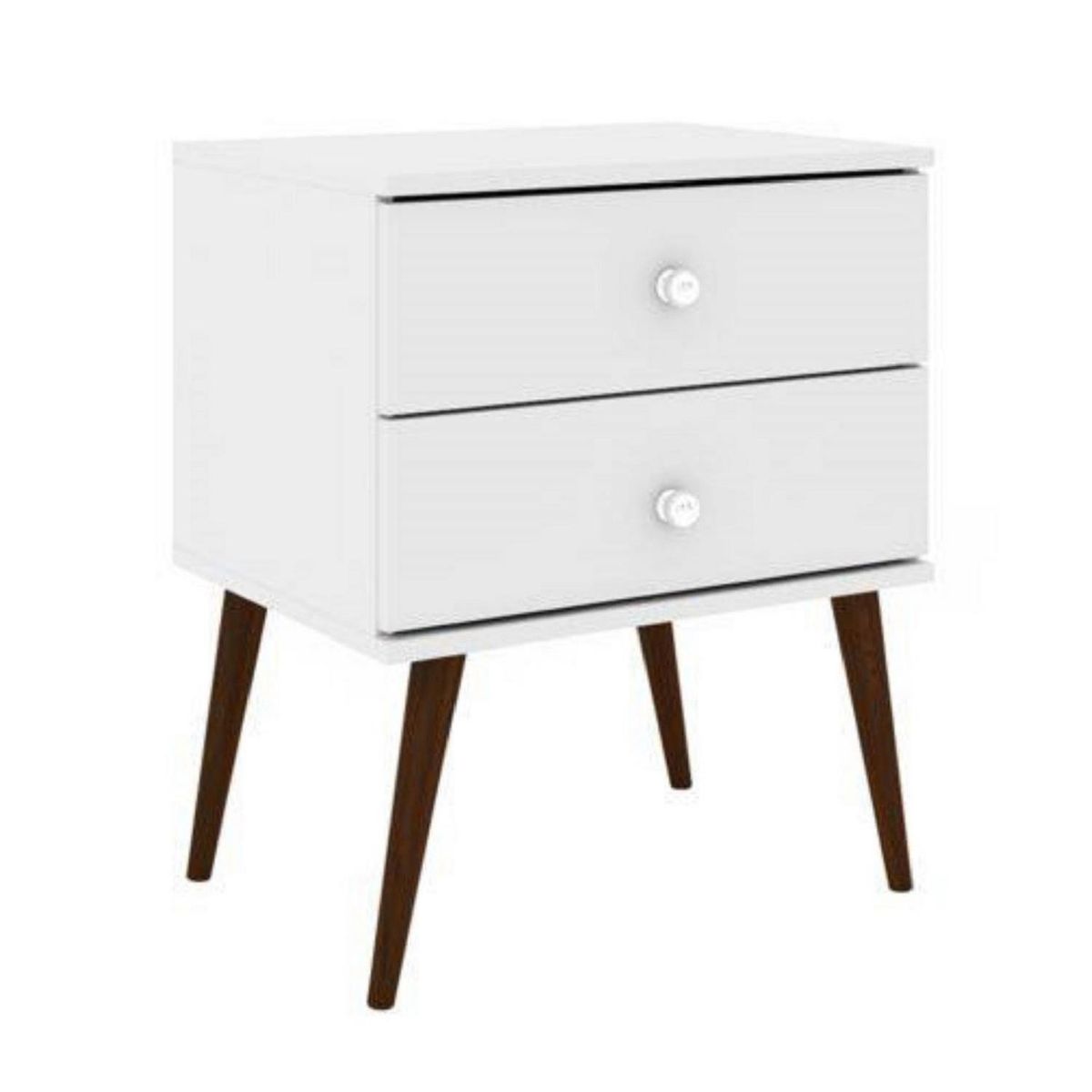 HOGA - Velador 2 Cajón(es) Felipe 50x60x39 cm Blanco