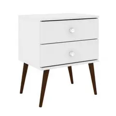 HOGA - Velador 2 Cajón(es) Felipe 50x60x39 cm Blanco