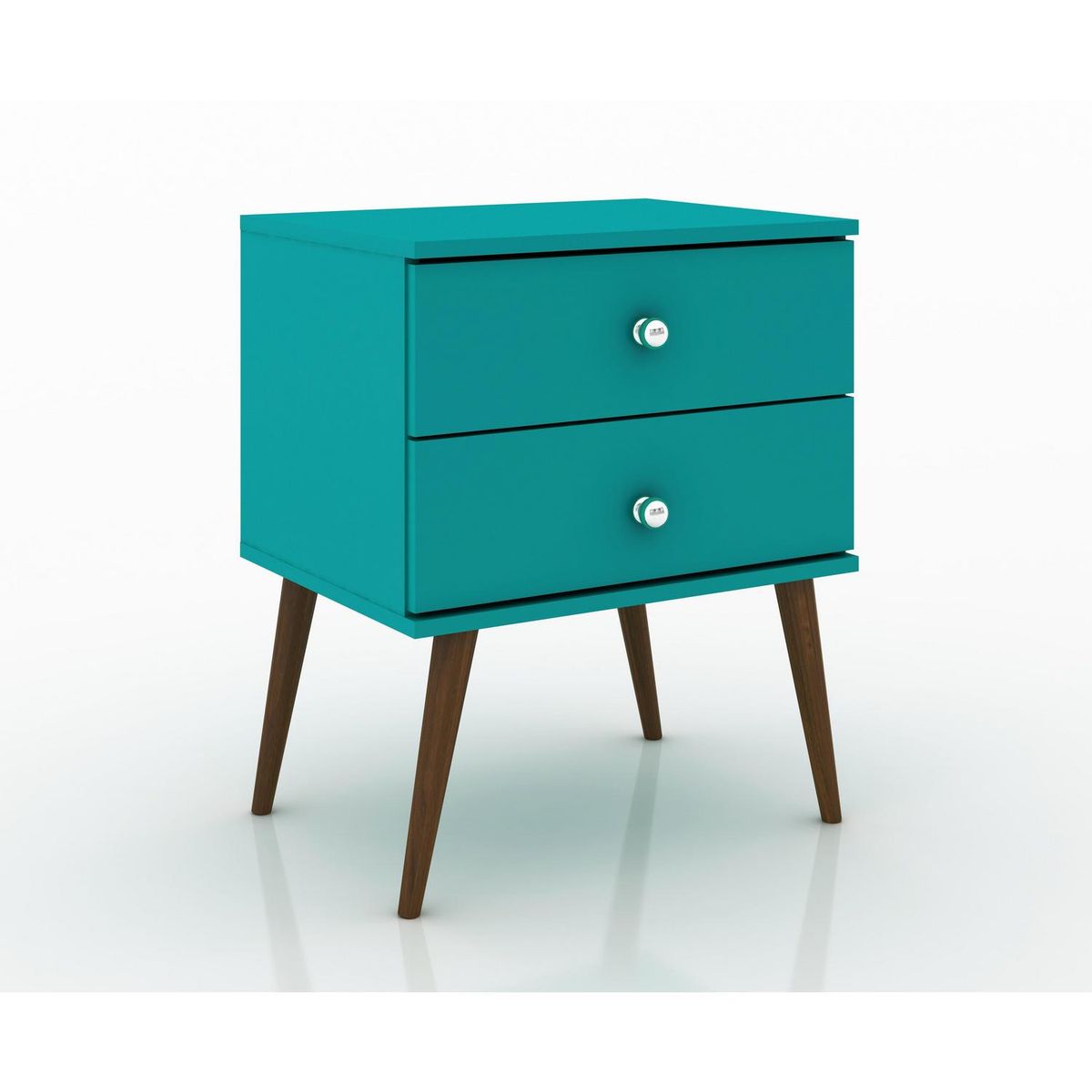 HOGA - Velador 2 Cajón(es) Felipe 50x60x39 cm Turquesa