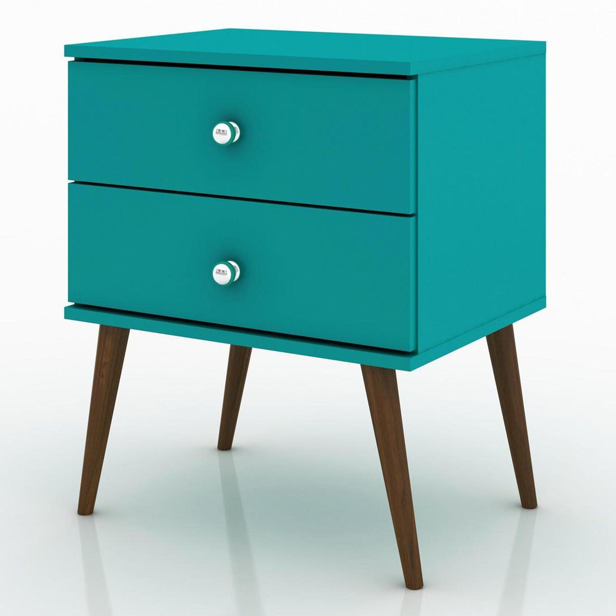 HOGA - Velador 2 Cajón(es) Felipe 50x60x39 cm Turquesa