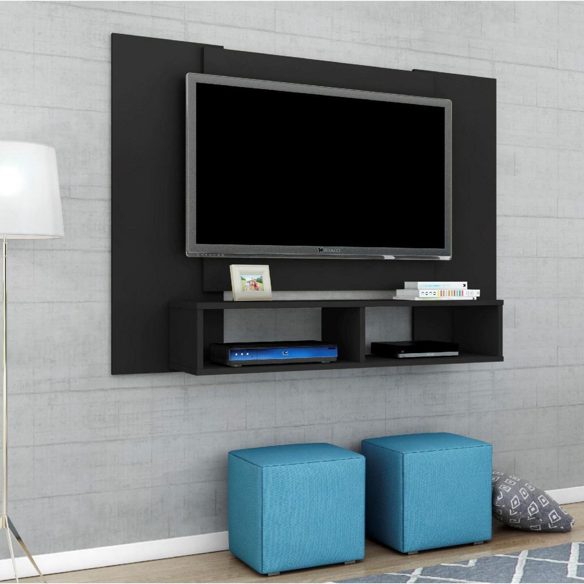 HOGA - Rack tv 49" negro 90x120x28 cm