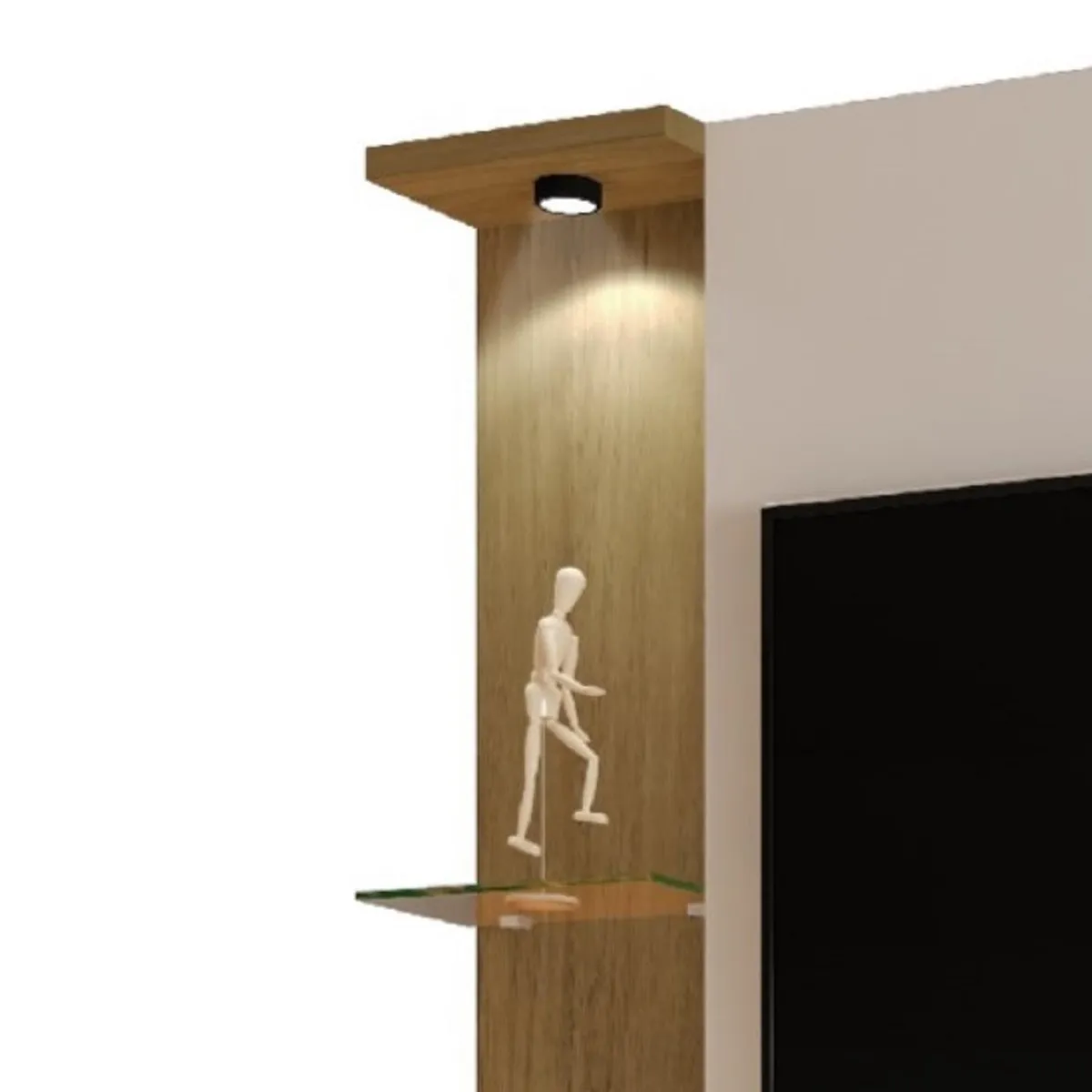 HOGA - Rack tv 60" canela blanco 183x180x39 cm