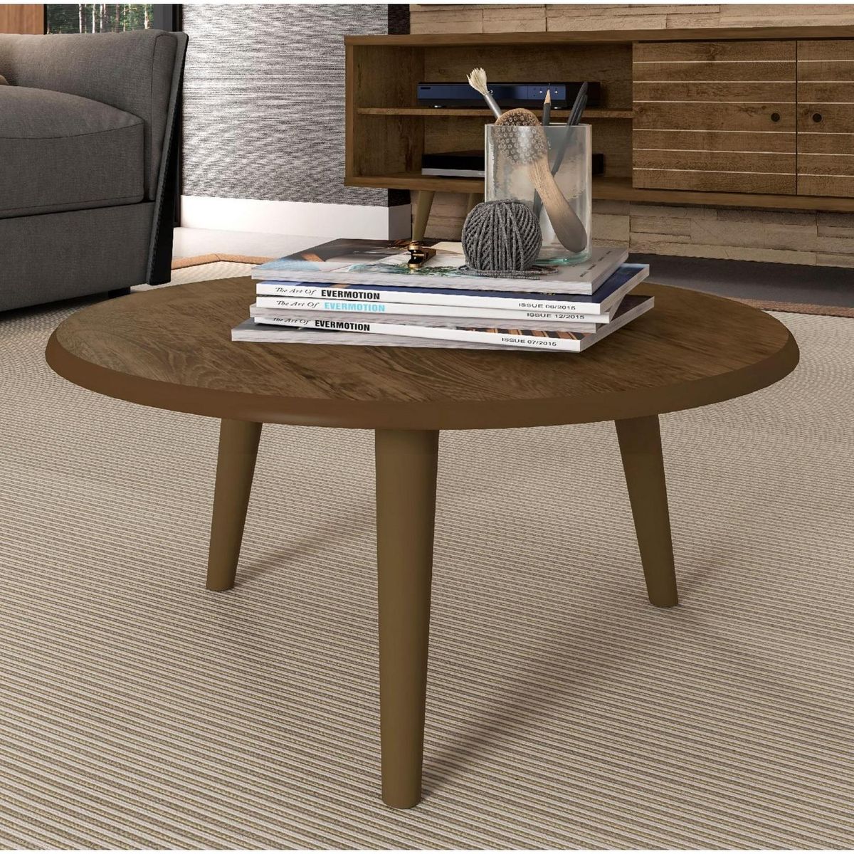 HOGA - Mesa de centro rústico 35x59x59 cm