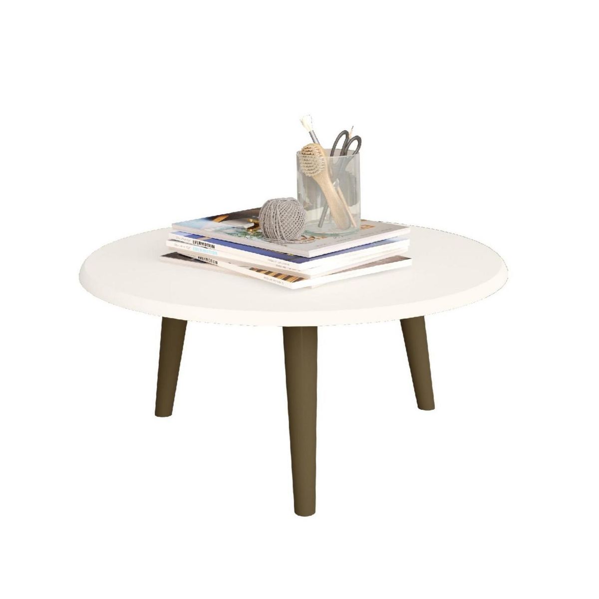 HOGA - Mesa de centro blanco 35x59x59 cm