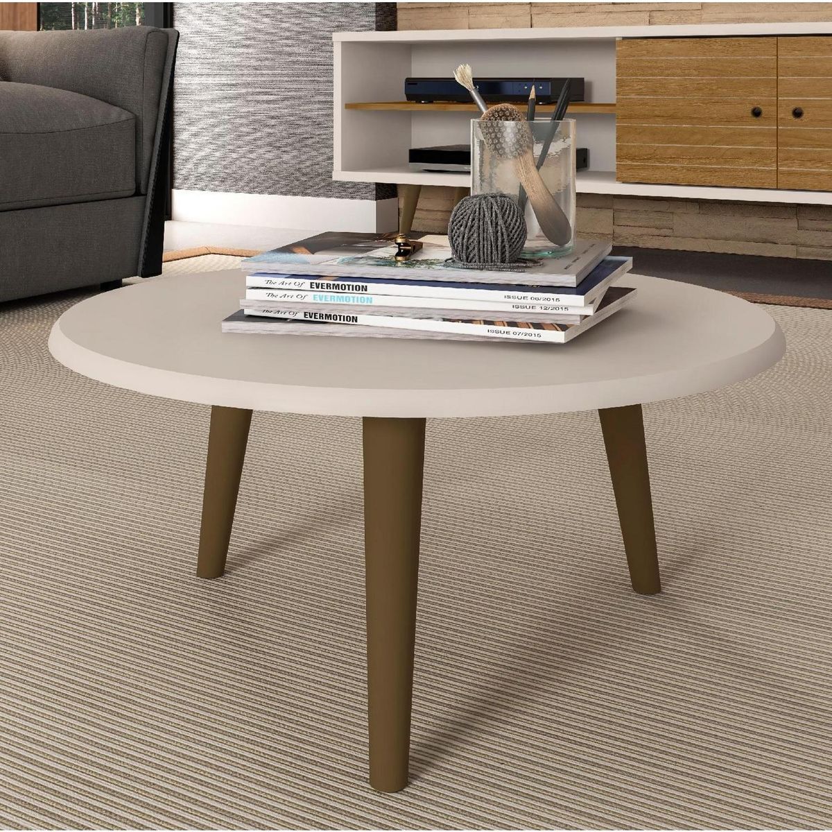 HOGA - Mesa de centro blanco 35x59x59 cm