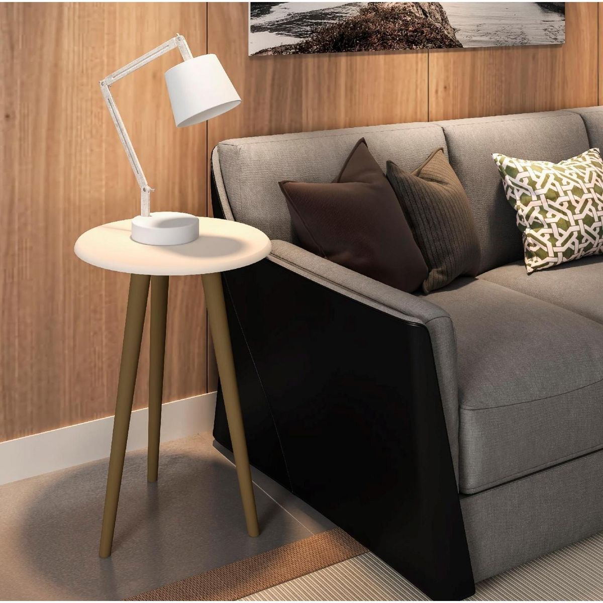 HOGA - Mesa lateral blanco invierno 63x44x44 cm