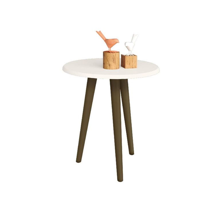 HOGA Mesa lateral brillante blanco 48x44x44 cm
