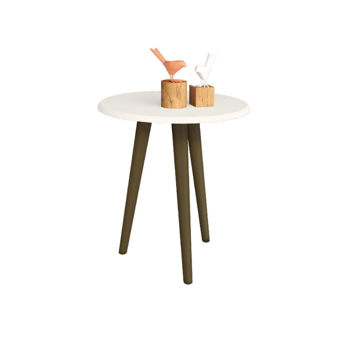 HOGA - Mesa lateral brillante blanco 48x44x44 cm