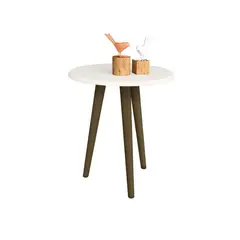 HOGA - Mesa lateral brillante blanco 48x44x44 cm