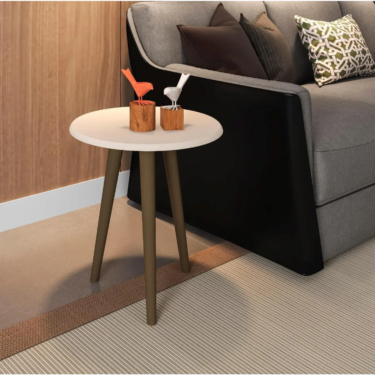 HOGA - Mesa lateral brillante blanco 48x44x44 cm