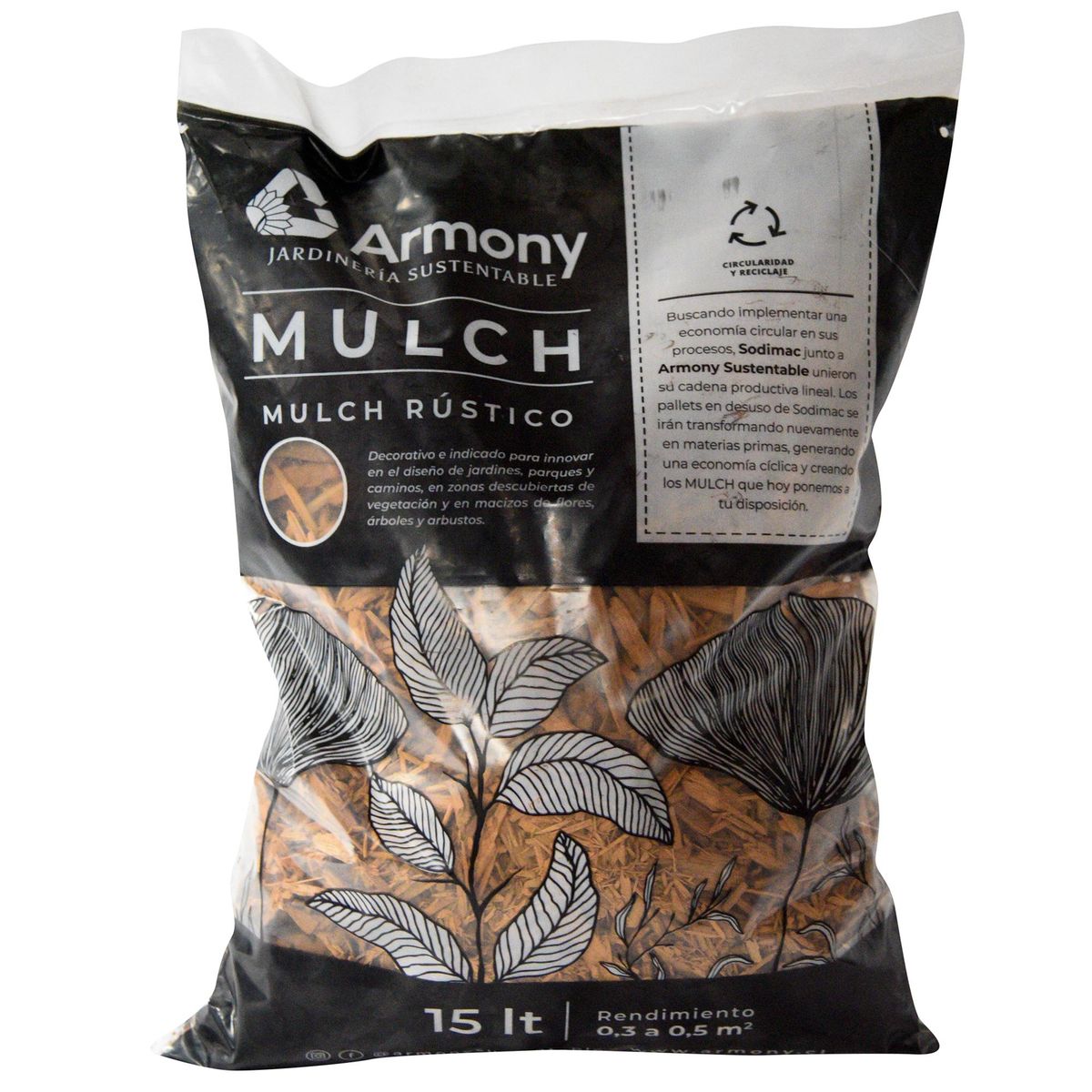 ARMONY - Mulch rústico decorativo 15 litros amarillo