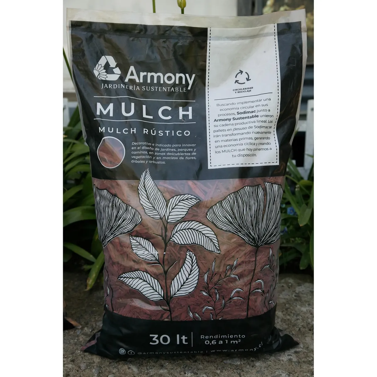 ARMONY - Mulch rústico decorativo 30 litros rojo