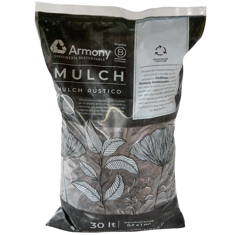 Mulch rústico decorativo 30 litros café