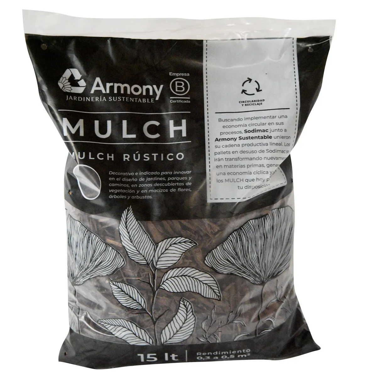 ARMONY - Mulch rústico decorativo 15 litros café