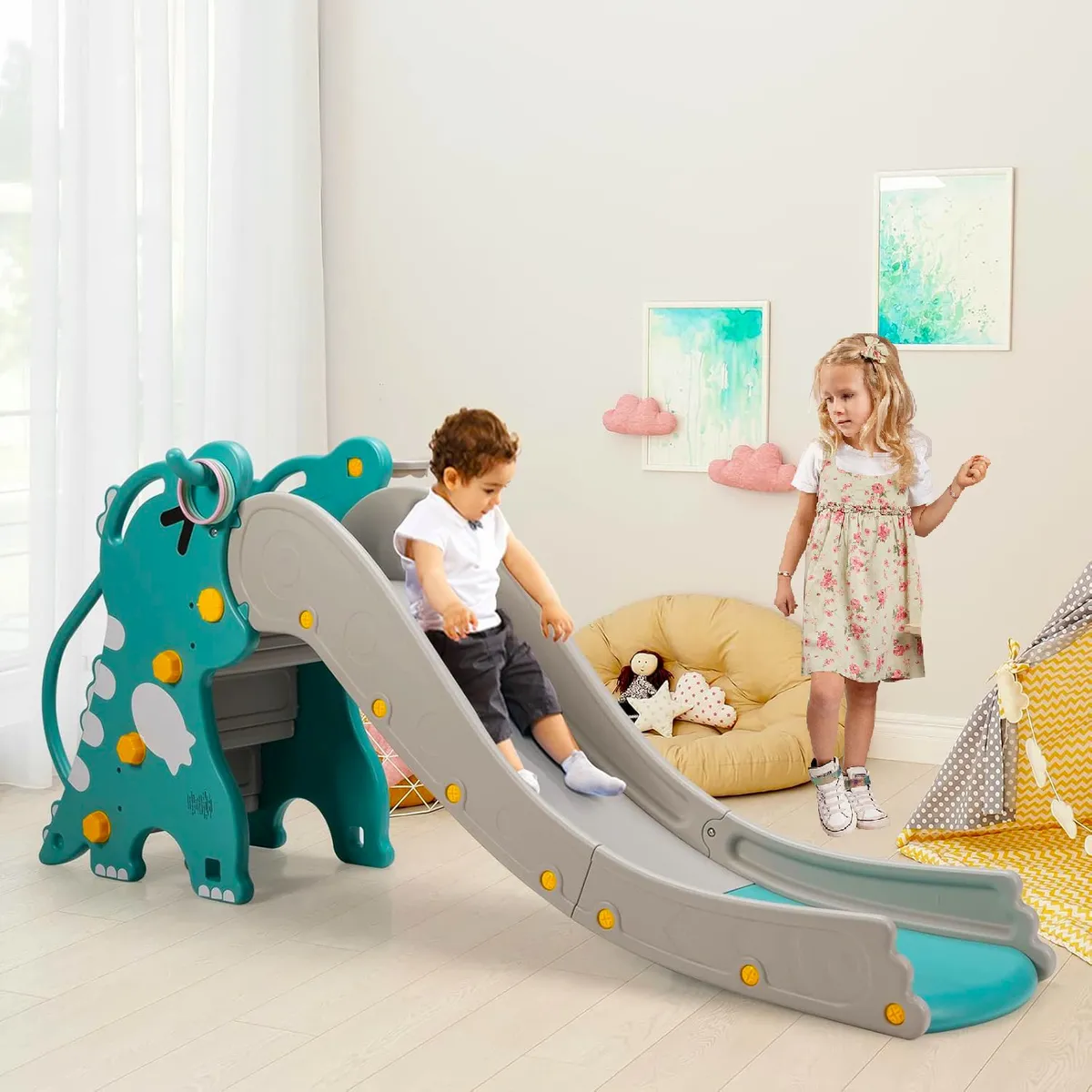 KIDSCOOL - Resbalín 143x48x50 cm Celeste