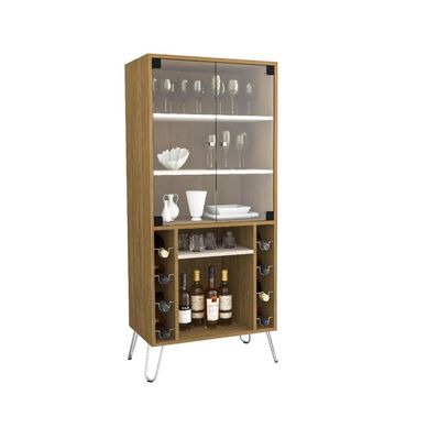 Vitrina cristalera canela 136x60x36 cm.
