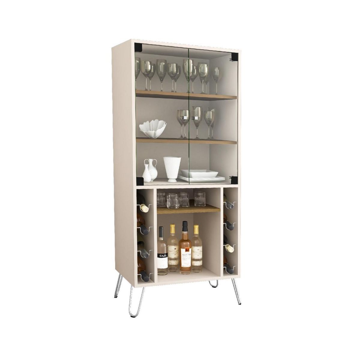 HOGA - Vitrina cristalera blanco 136x60x36 cm.