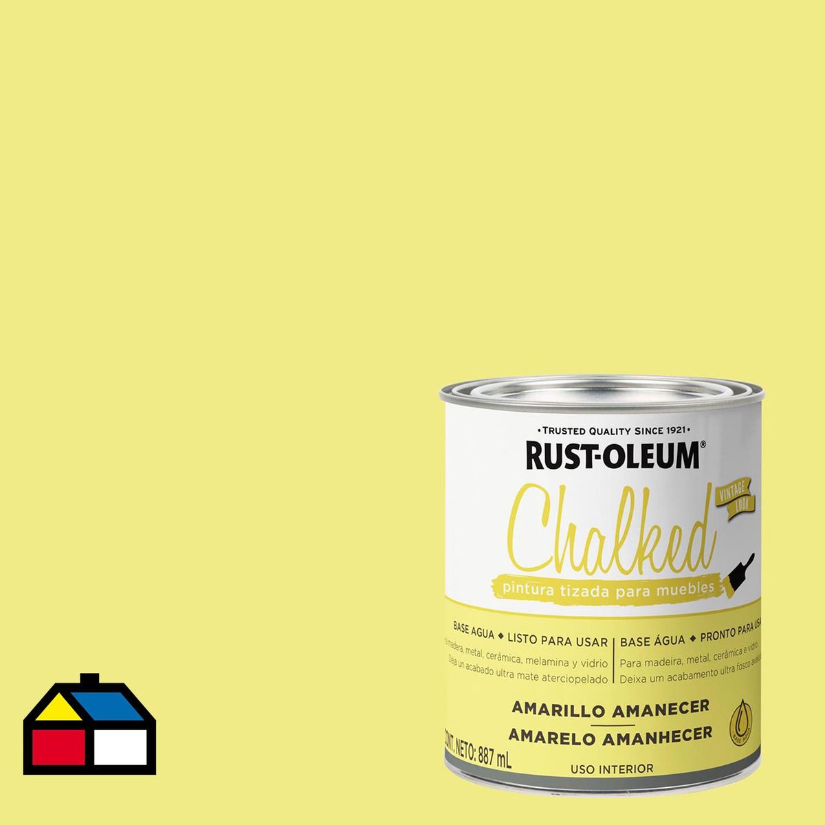 RUST OLEUM - Pintura Chalked Tizada Lata 0.887 l Mate Amarillo