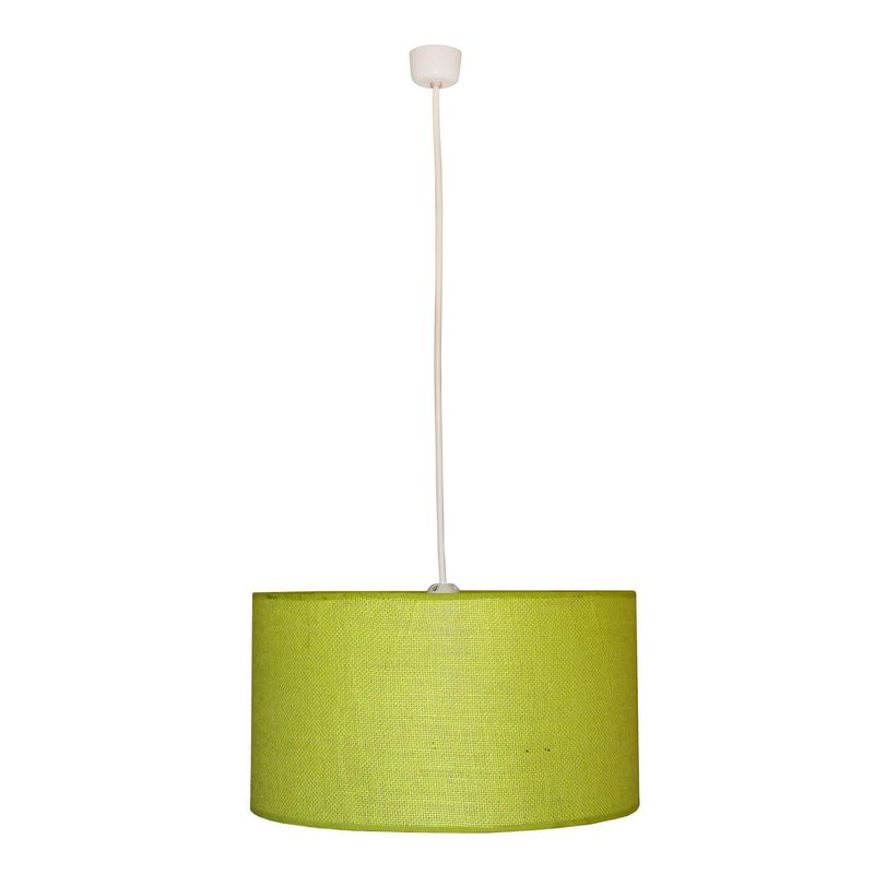 CAROLD STEVENS - Lámpara colgante tambor verde tela 1 luz E27