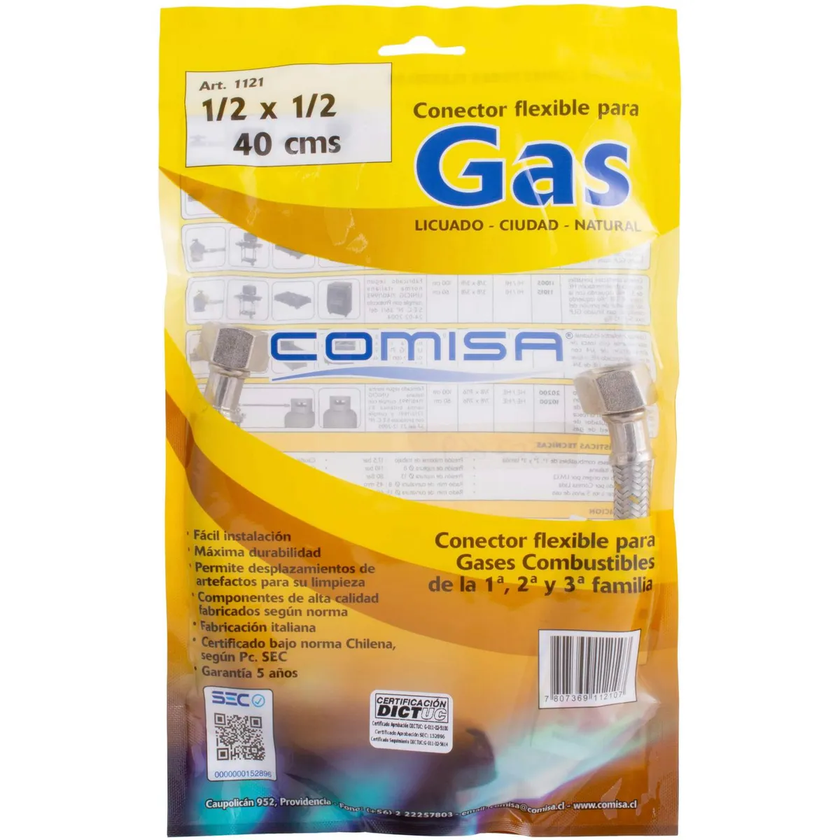 COMISA - Flexible gas 1/2 x 1/2" HI HI