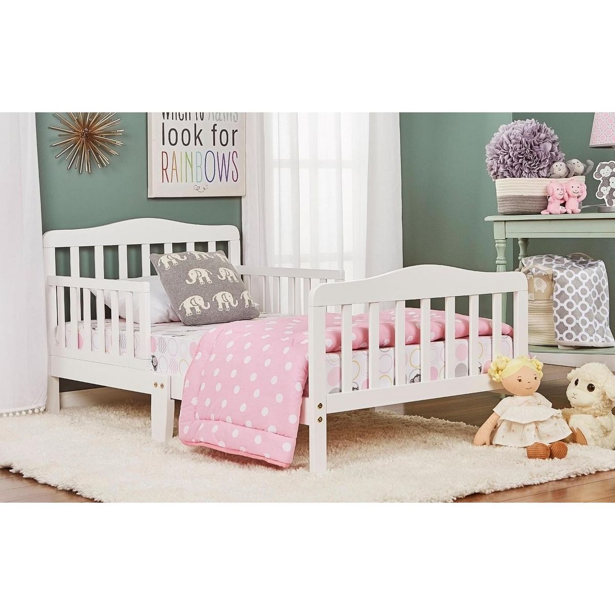 KIDSCOOL - Mini cama 134x73x110 cm blanca
