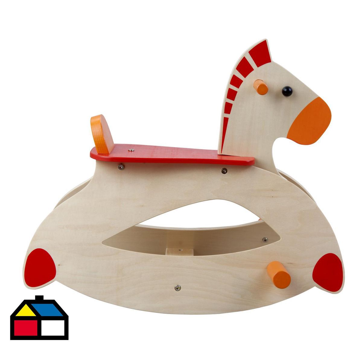 KIDSCOOL - Balancín Caballito de madera Rojo/Naranja Desde 12 meses