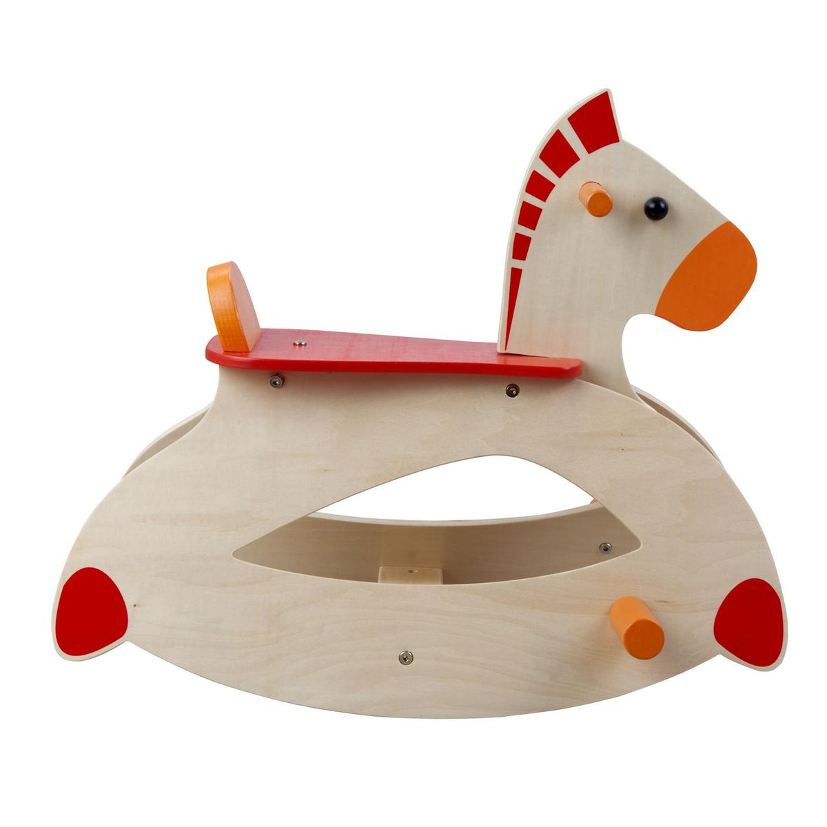 KIDSCOOL - Balancín Caballito de madera Rojo/Naranja Desde 12 meses