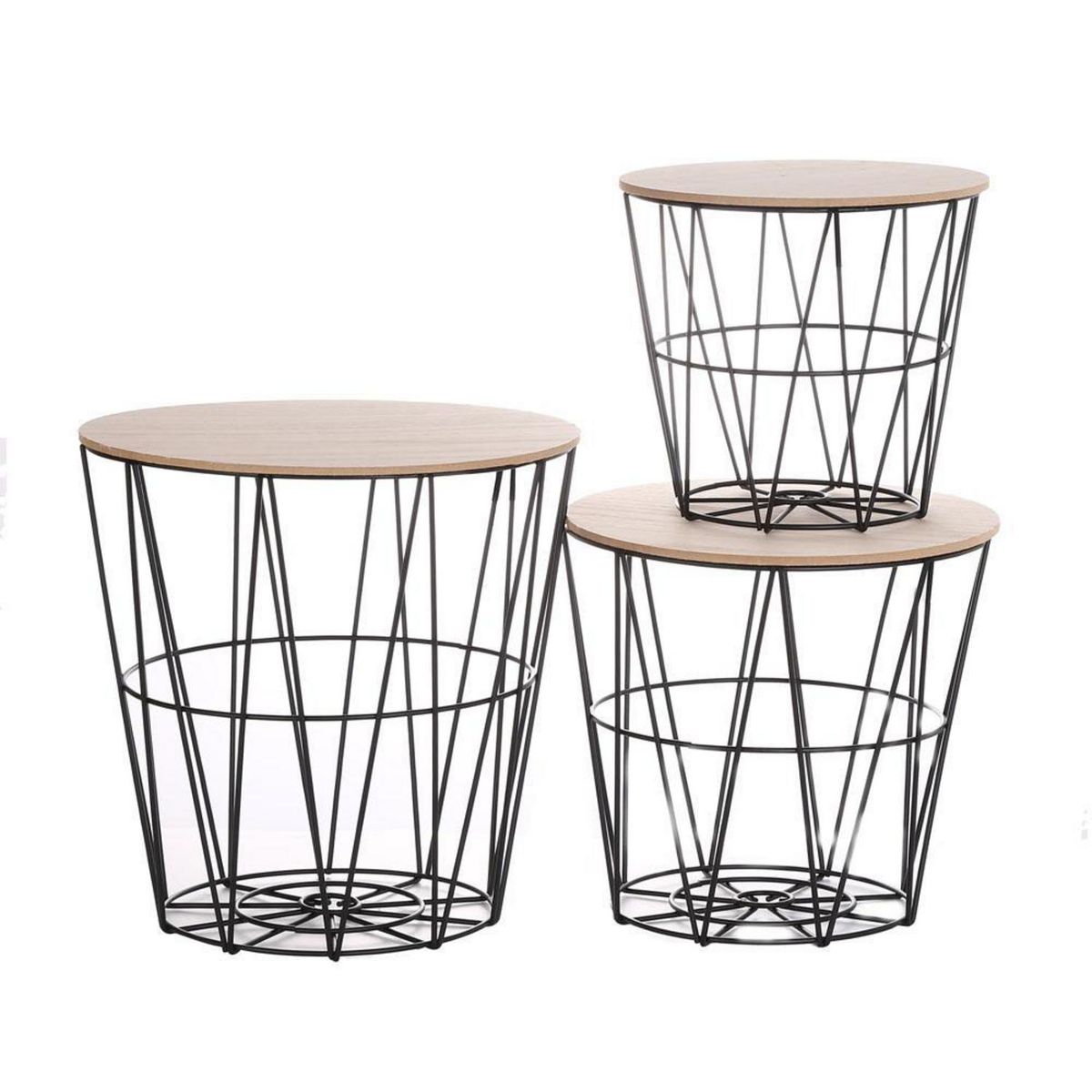 SOHOGAR - Set 3 Organizadores 30x32x30 cm Negro