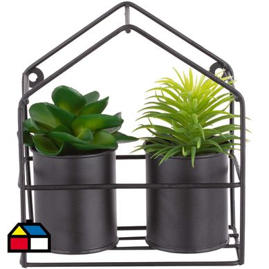 Arreglo suculenta artificial 19 cm negro