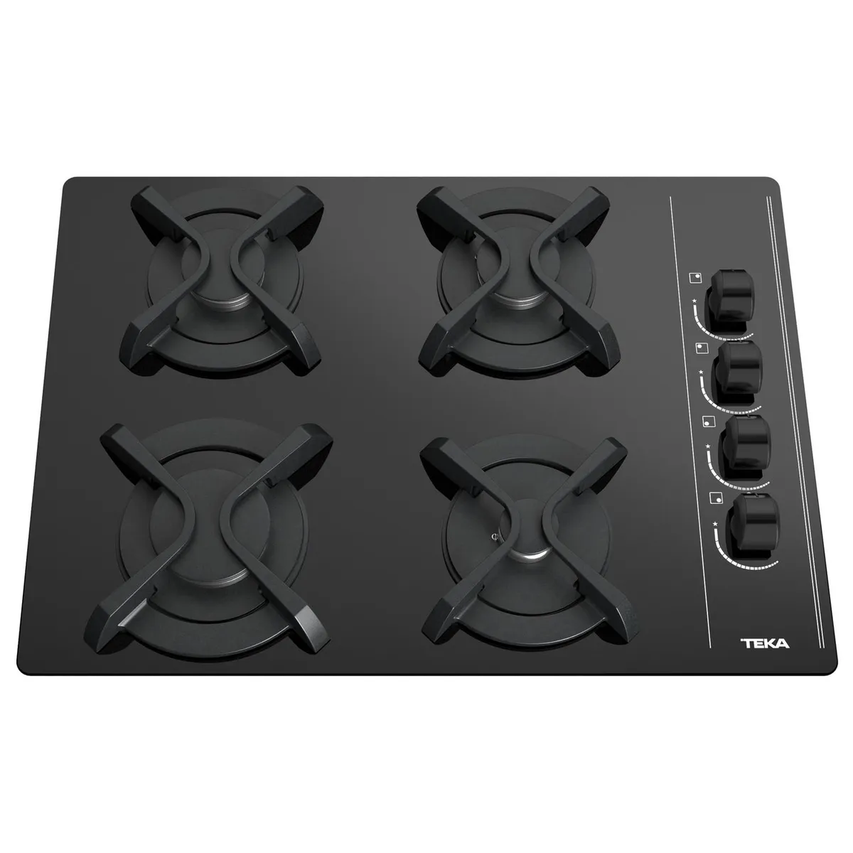 TEKA - Encimera Gas 4 Platos Negro GBC 64003 KIN