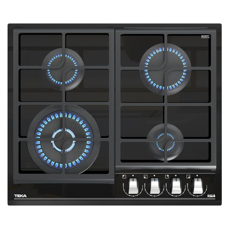 TEKA - Encimera Gas 4 Platos Negro GZC 64320 XBB
