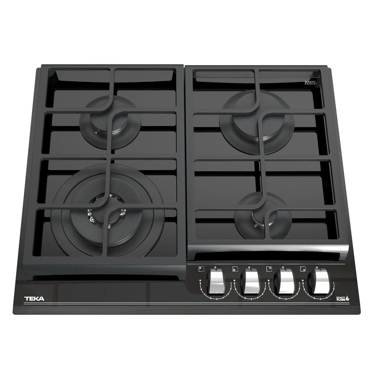 TEKA - Encimera Gas Licuado 4 Platos Negro GZC 64320 XBB