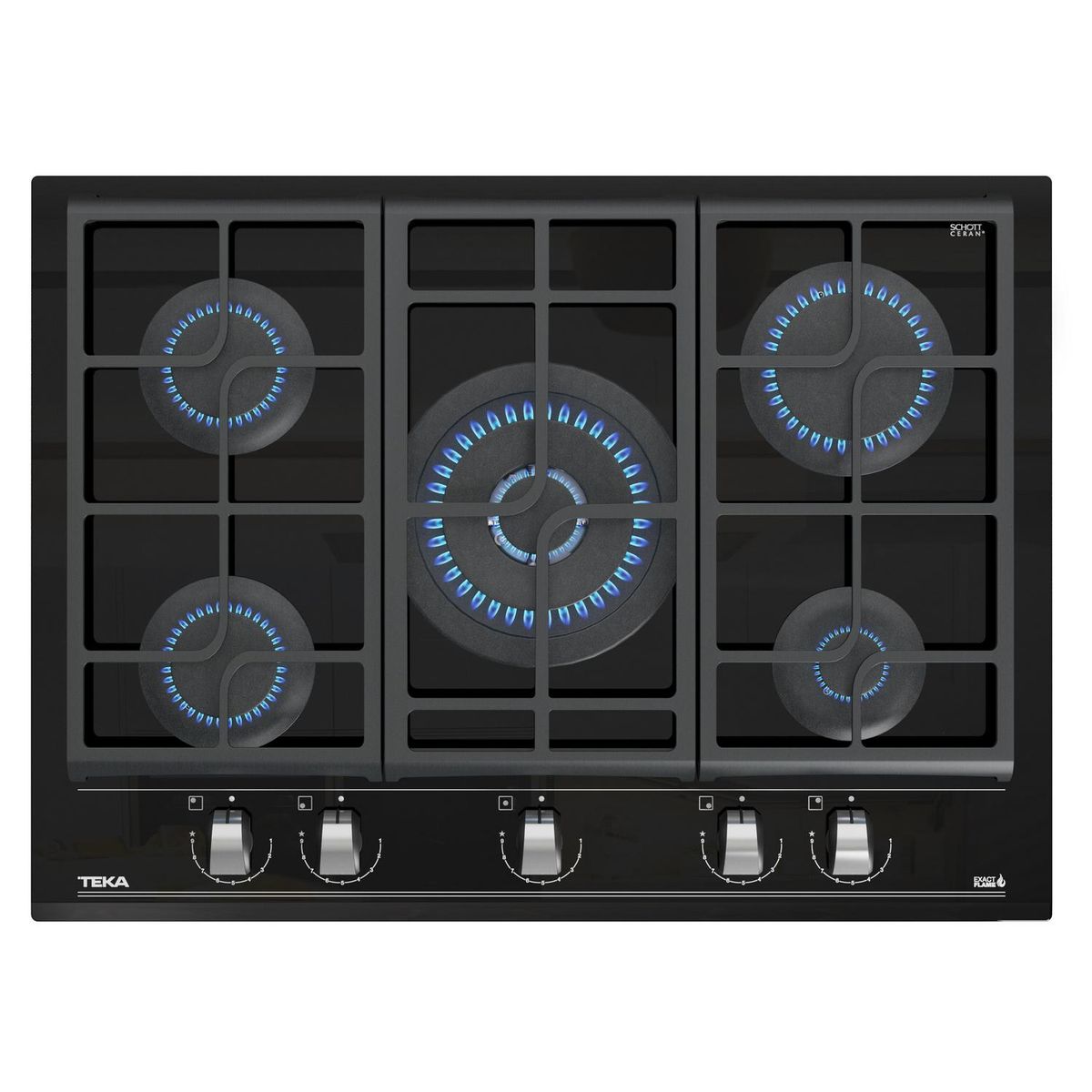 TEKA - Encimera Gas Licuado 5 Platos Negro GZC 75330 XBB