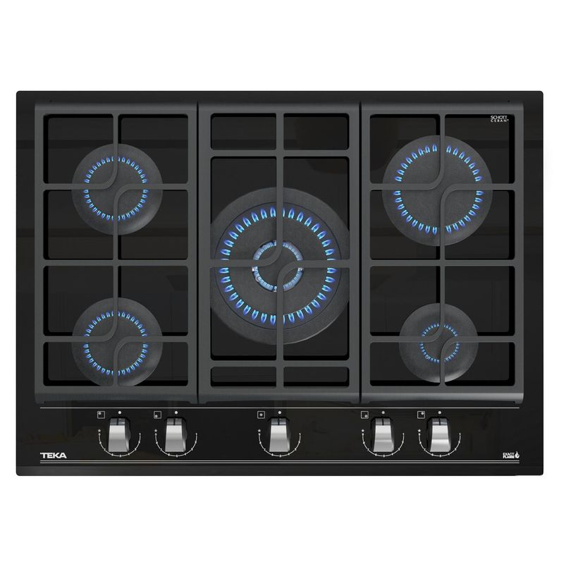 TEKA - Encimera Gas 5 Platos Negro GZC 75330 XBB
