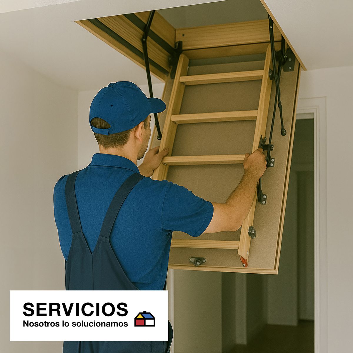 SERVICIOS HOGAR - Instalación estándar de escalera de entretecho