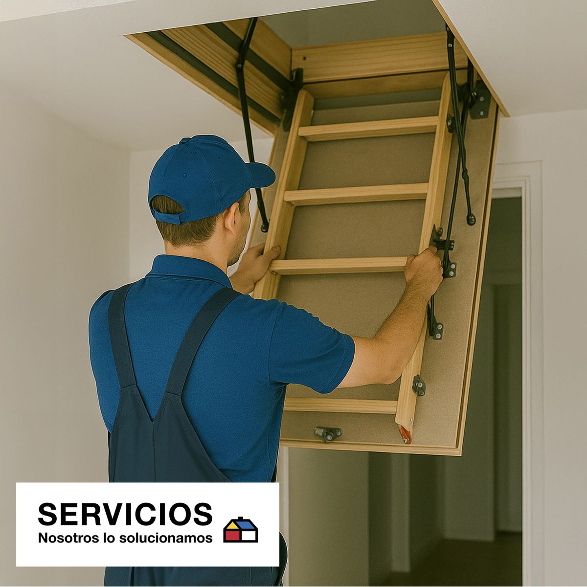 SERVICIOS HOGAR - Instalación estándar de escalera de entretecho