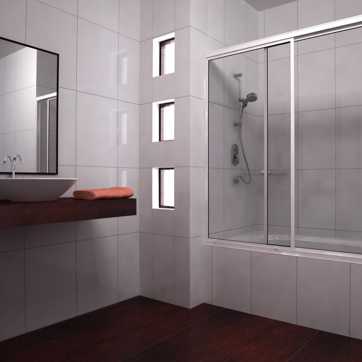 WINTEC - Mampara Tina Vidrio templado Incoloro 150x150cm