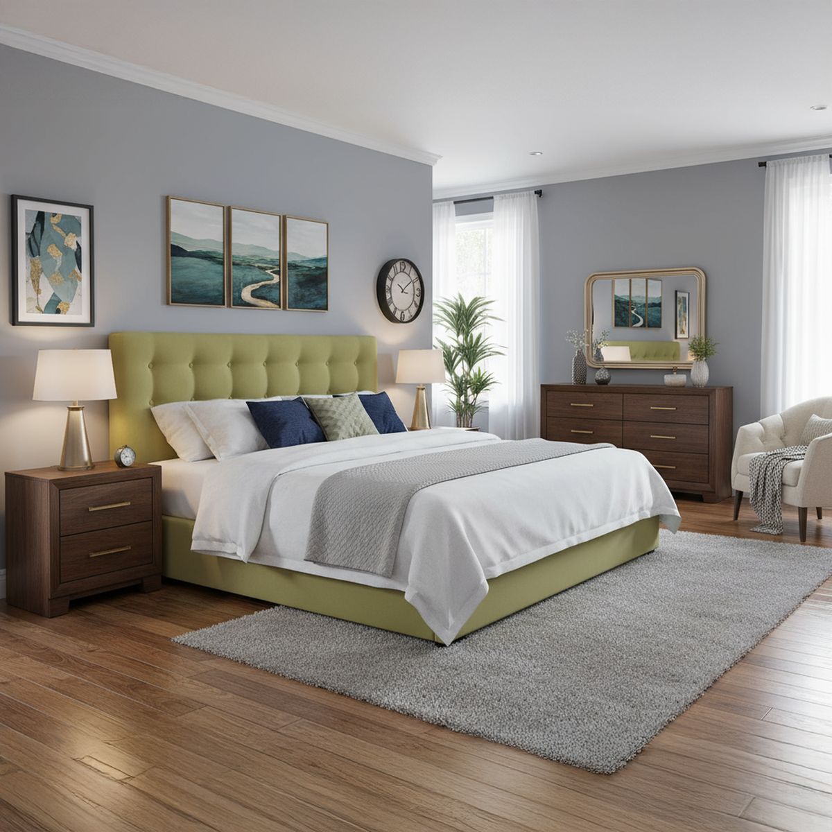 BODEVIR - Respaldo 185x9x80 cm verde