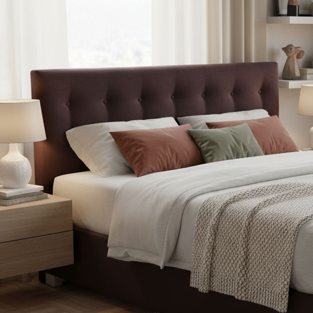 BODEVIR - Respaldo 180x7x60 cm chocolate