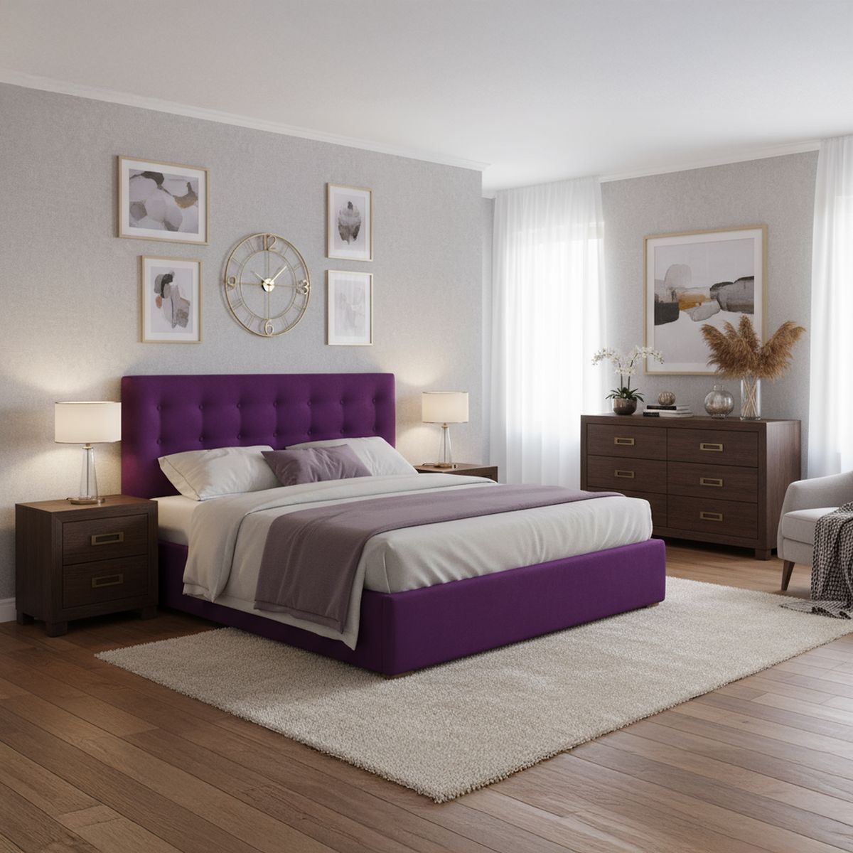 BODEVIR - Respaldo 185x9x80 cm morado