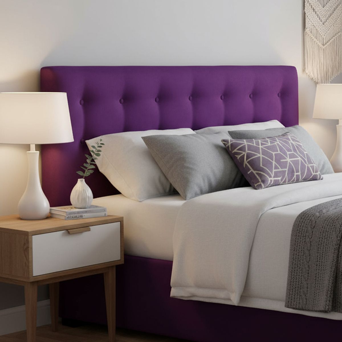 BODEVIR - Respaldo 185x9x80 cm morado