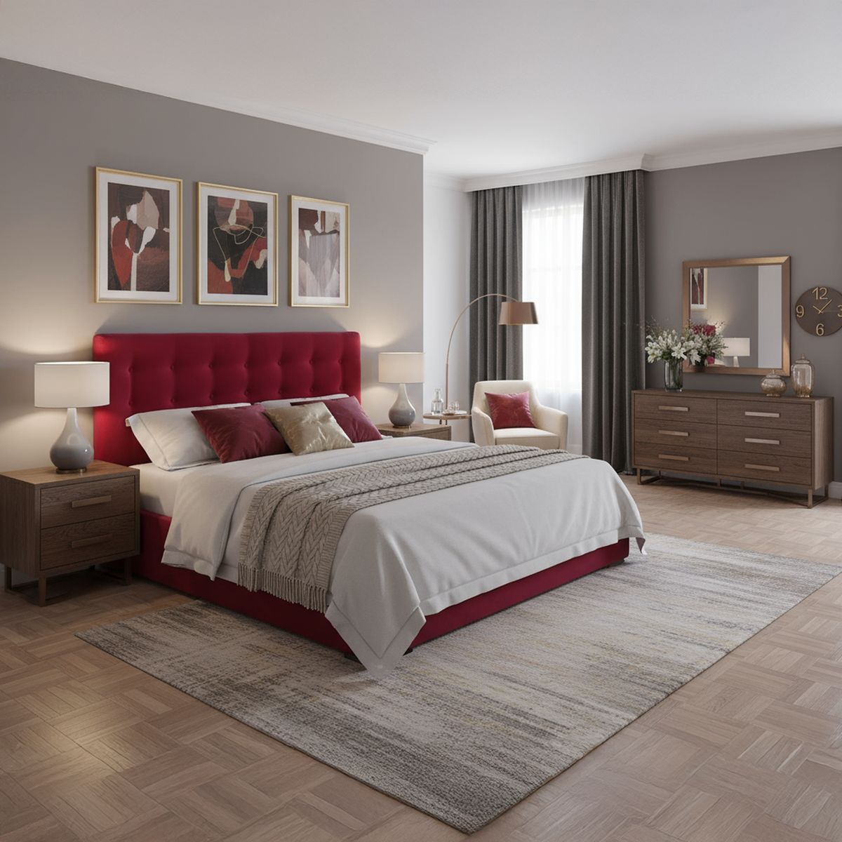 BODEVIR - Respaldo 185x9x80 cm rojo