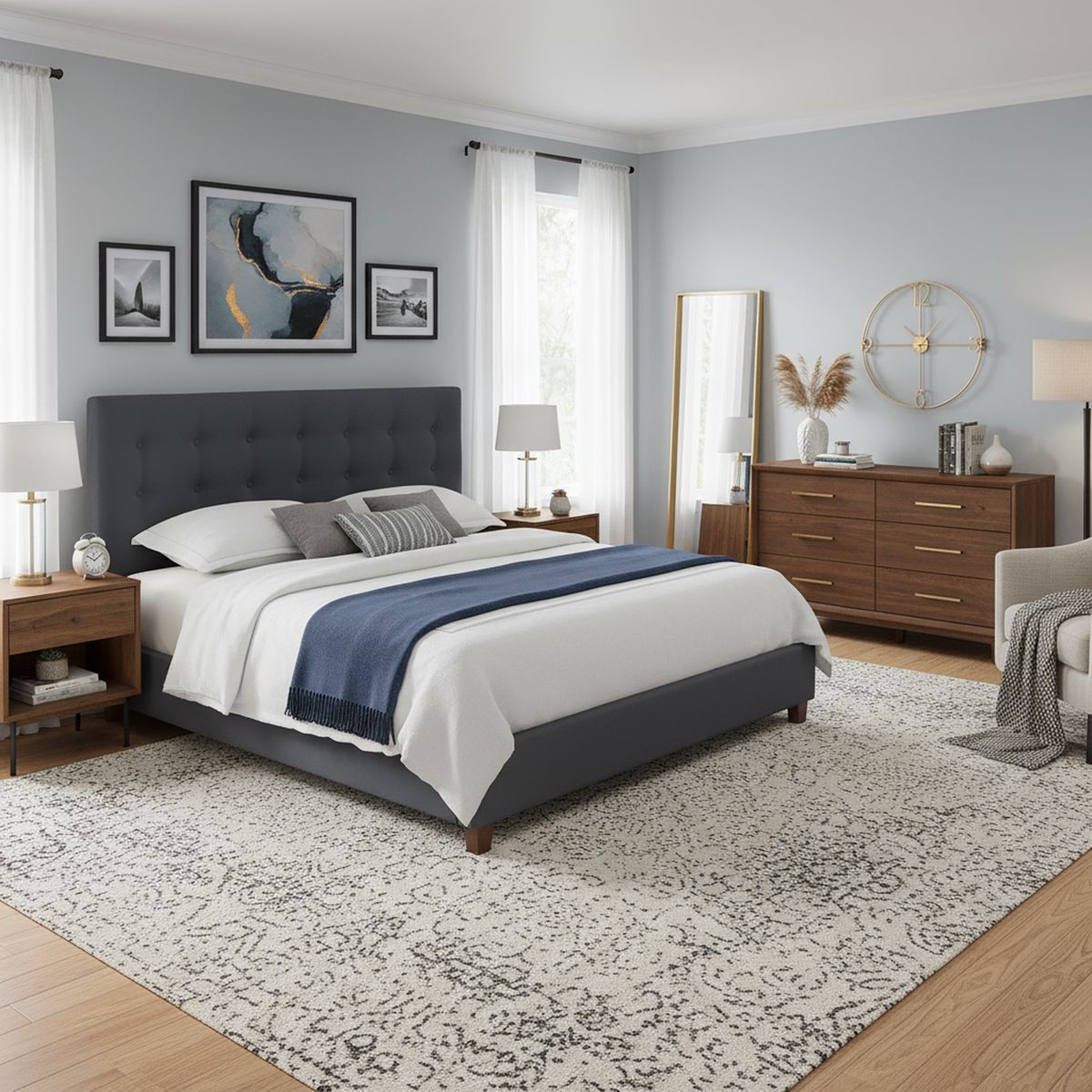 BODEVIR - Respaldo 185x9x80 cm gris