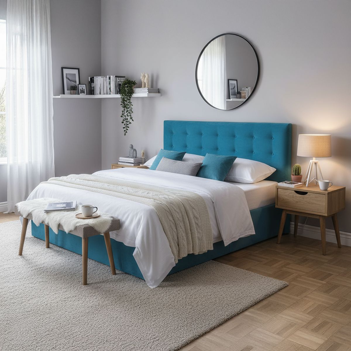 BODEVIR - Respaldo 185x9x80 cm turquesa