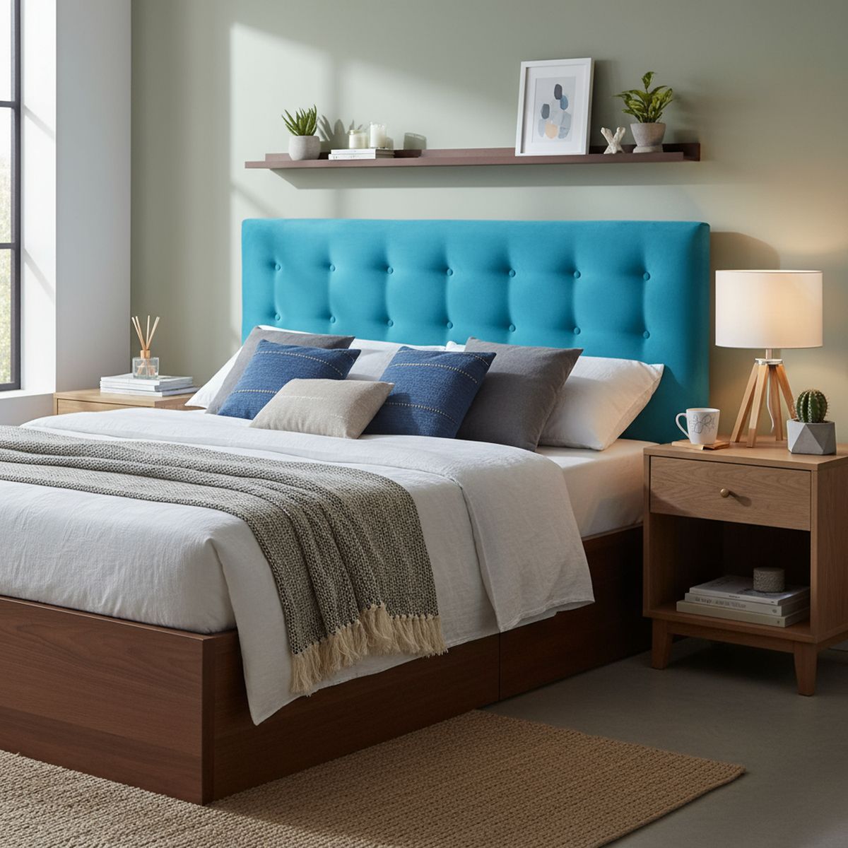 BODEVIR - Respaldo 185x9x80 cm turquesa