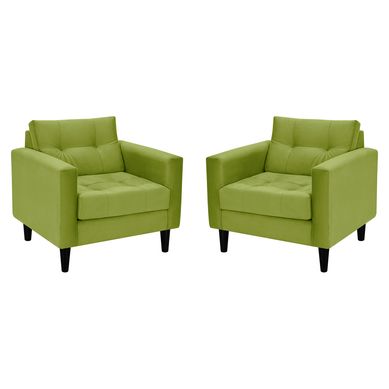 Set de sillones retro 1C felpa pistacho