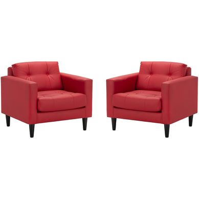 Set de sillones retro 1C PU rojo