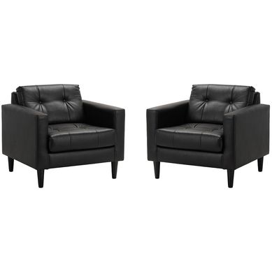 Set de sillones retro 1C PU negro