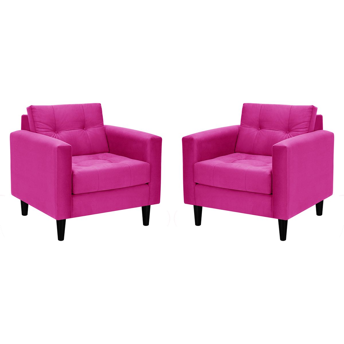 BODEVIR - Set De Sillones Retro 1 Cuerpo Felpa