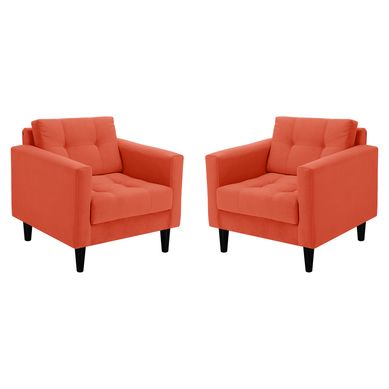Set de sillones retro 1C felpa naranjo